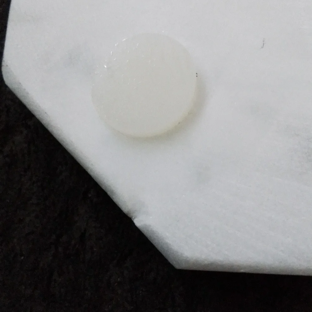 Marble Coasters with wood holder, octagonal, white and gray, set of 4